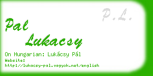 pal lukacsy business card
