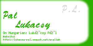 pal lukacsy business card